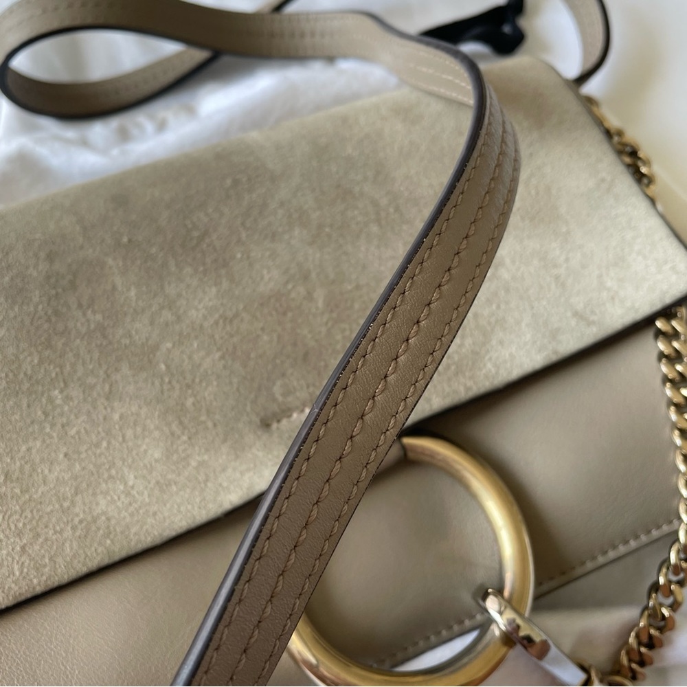 Chloe Suede Calfskin Small Faye Shoulder Bag - Picture 9 of 10